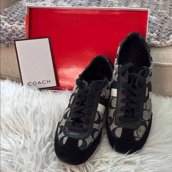 Coach Women's Black and Gray Sneakers - Picture 1 of 3